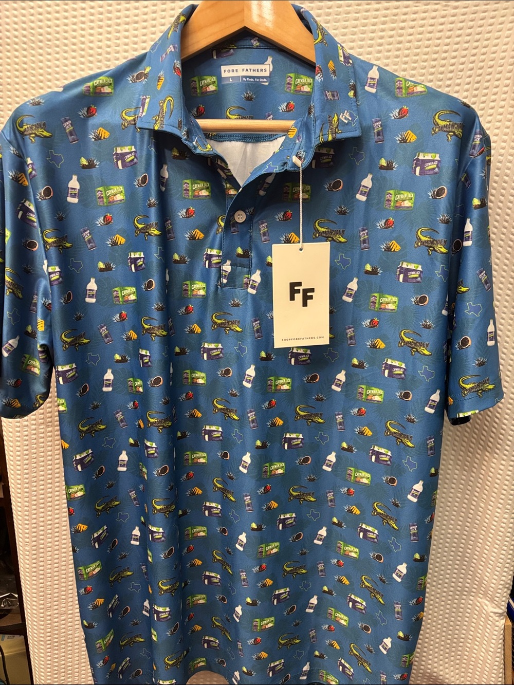 New Men’s Fore Fathers “Cayman Jack” golf shirt Sz L